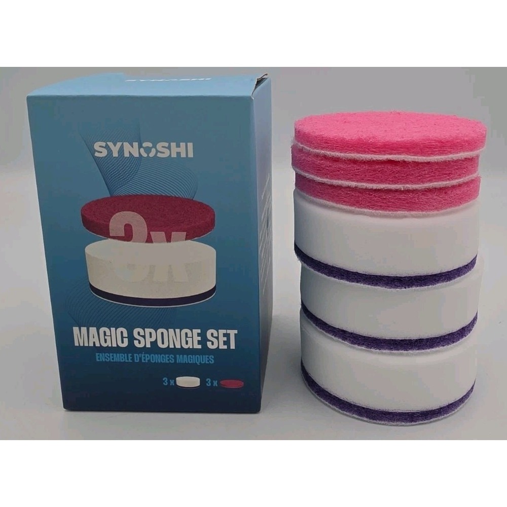 Synoshi Magic Sponge Set Refill For Power Spin Scrubber 6 Pieces 5060694464859